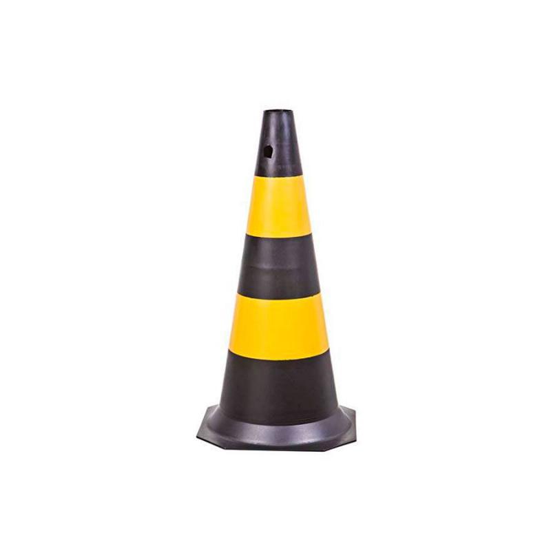 Cone Sinalização 75 cm Preto e Amarelo