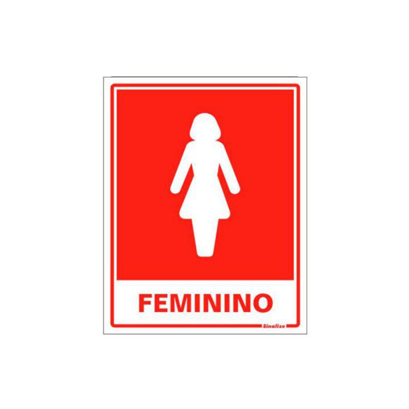 Placa de Aviso Banheiro Feminino Poliestireno 15 x 20 cm