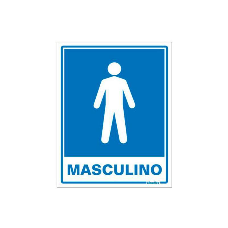 Placa de Aviso Banheiro Masculino Poliestireno 15 x 20 cm