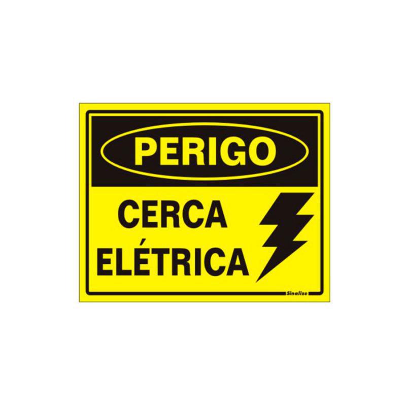Placa de Aviso Perigo, Cerca Elétrica Poliestireno 15 x 20 cm