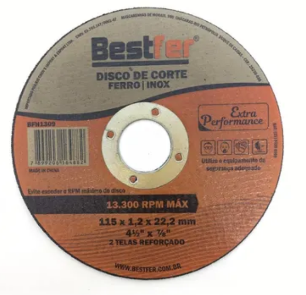 DISCO CORTE METAL INOX 115 X 1.2 BESTFER