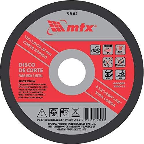 DISCO CORTE METAL INOX 180 X 1.6 MTX